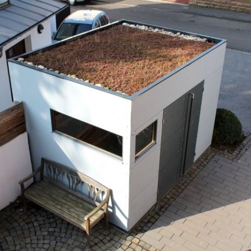 Gartenhaus mit Dachbegrünung